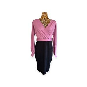 Grace Karin dress black pink XL new v neck